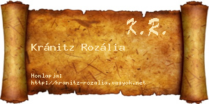 Kránitz Rozália névjegykártya