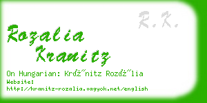 rozalia kranitz business card